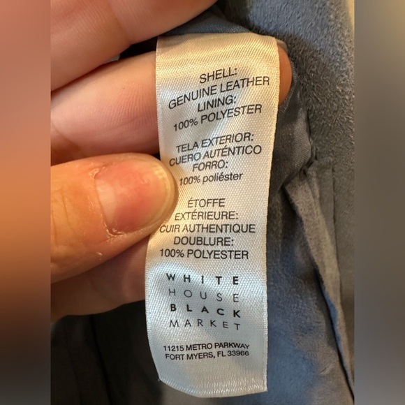 WHBM Light Blue Open Drape Front Suede Jacket- size Small - Picture 3 of 5